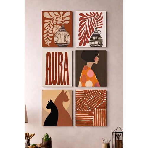 WALLXPERT Art6Cnvset4-1520 Multicolor Decorative Canvas Painting (6 Pieces) Cene