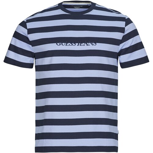Guess Majice s kratkimi rokavi SS CN REG STRIPED YD TEE Modra Slike