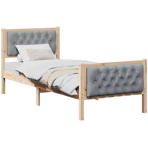  Okvir za krevet Svijetlo siva 80 x 200 cm tkanina Slike