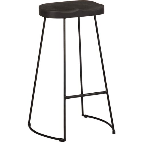  Barski stolci 2 kom crni 45x40x78 cm masivnog drva manga Slike