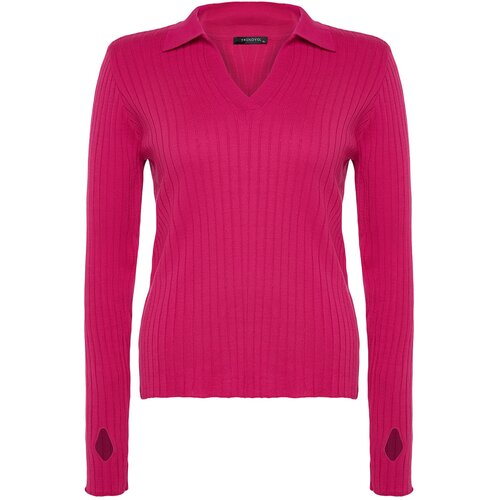 Trendyol Curve Plus Size Sweater - Pink - Fitted Cene