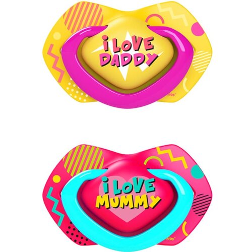Canpol silikonska varalica za bebe love 0-6M 2/1 neon roze i žuta Slike