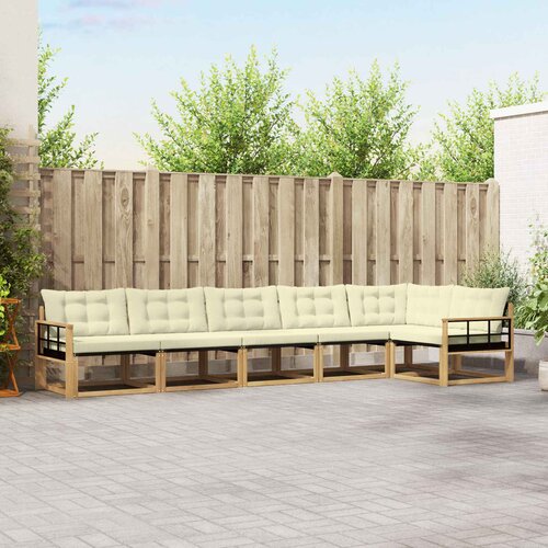  Set vanjskih sofa 6 kom. Bijela i krem Smeđa 406 x 168,5 x 73 cm Cene