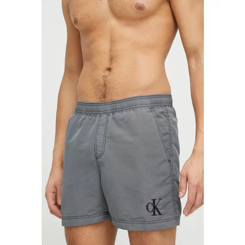 Calvin Klein Kopalne kratke hlače siva barva