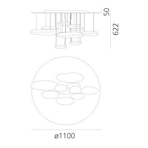 ARTEMIDE 1366110A - led prigu&amp;scaron;iva prislonjen plafonski luster mercury LED/58W/230V 3000K Slike