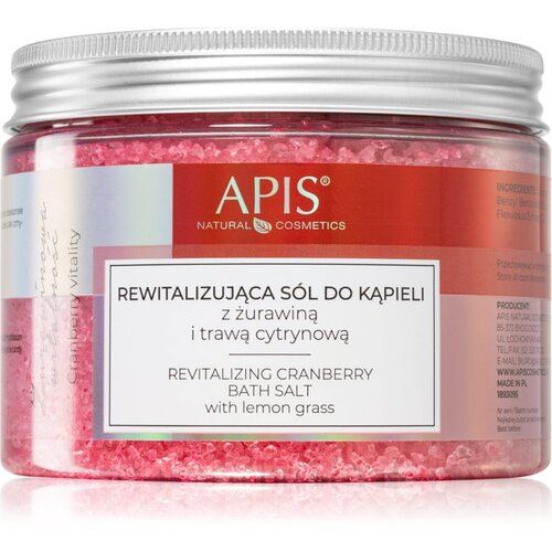 Apis Natural Cosmetics Cranberry Vitality relaksacijska sol za kopel z minerali Mrtvega morja 650 g Slike