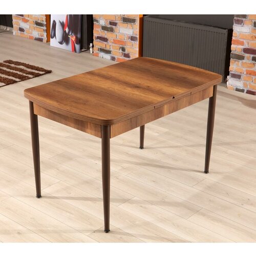 Hanah home Trend Barok - Walnut, Brown WalnutBrown Extendable Dining Table Cene