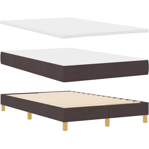  LED Box Spring Krevet Tamno smeđa 120 x 190 cm tkanina Slike