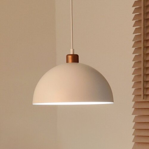  Duolla - Luster na kablu IRONLINE 1xE27/15W/230V &amp;Oslash; 27 cm bela/bakrena Slike