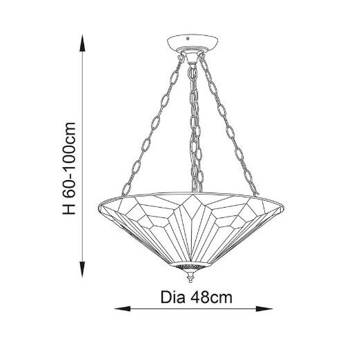  Endon 63936 - Luster na lancu Tiffany ASTORIA 3xE27/60W/230V &amp;Oslash; 48 cm Slike
