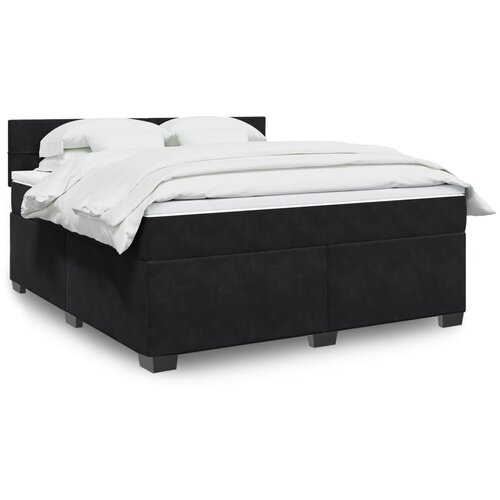 vidaXL Box spring postelja z vzmetnico črna 180x200 cm žamet Cene