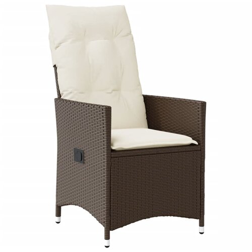  3-dijelni bistro set s jastucima smeđi od poliratana Smeđa 90 x 90 x 75 cm Slike