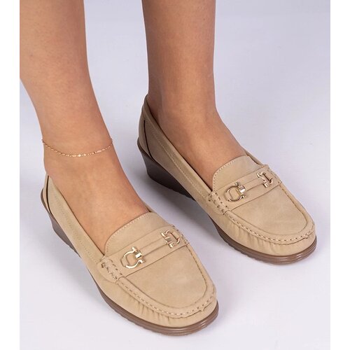D/CEO marka niezdefiniowana Brown loafers with a wedge and matte finish Sambada Slike
