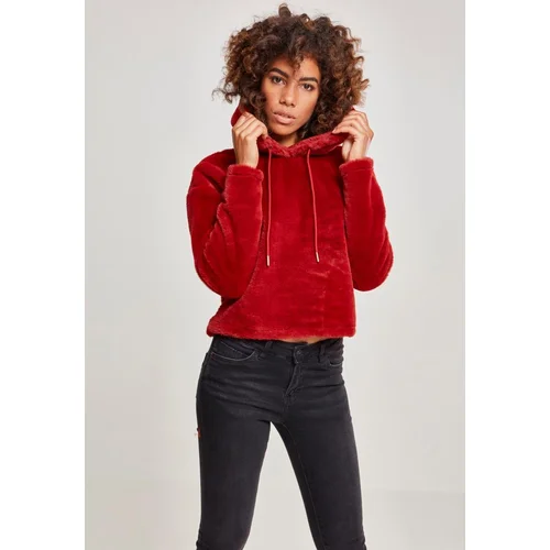 UC Ladies Women's Oversize Short Teddy Hoody Burgundy