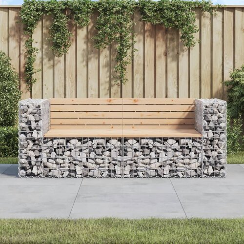 The Living Store Vrtna gabionska klop 184x71x65,5 cm trdna borovina - Vrtna Klop, (21437872) Slike