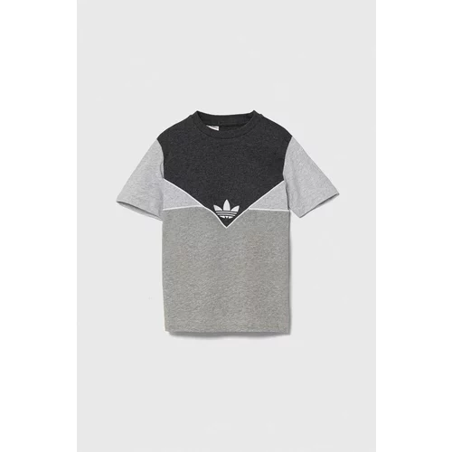 Adidas Otroška bombažna kratka majica siva barva