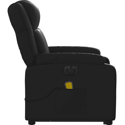 VidaXL Električni masažni naslonjač na podizanje od umjetne kože crni Slike