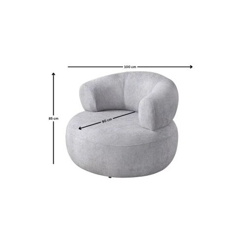 Atelier Del Sofa Fotelja Roma, 100x90x85 cm, Siva Slike