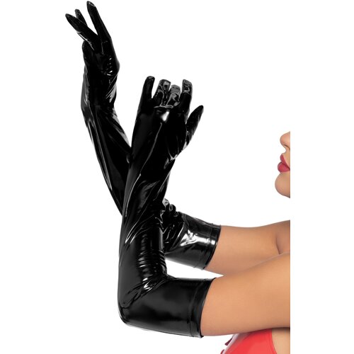 Leg Avenue Vinyl Gloves 2778 Black M Cene