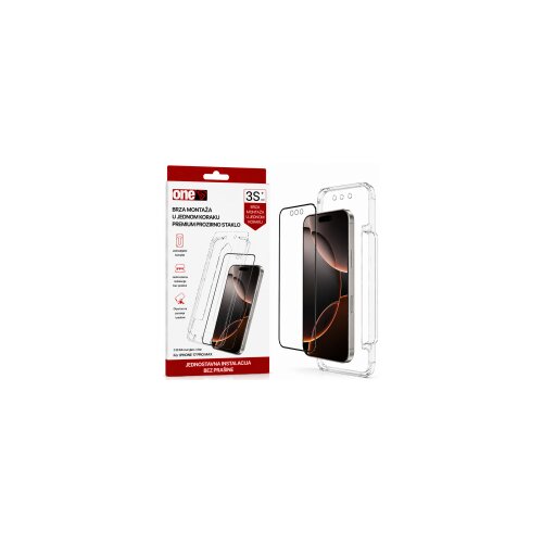  OneS za&amp;scaron;titno staklo sa aplikatorom Black Frame za iPhone 17 Pro Max Slike