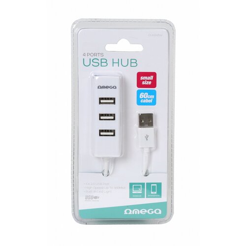 Omega OUH243W 4 port USB 2.0 white usb hub Slike