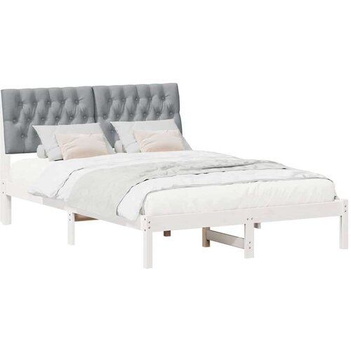 VidaXL krevetni okvir s tapiciranim uzglavljem bijelo 150 x 200 cm Slike