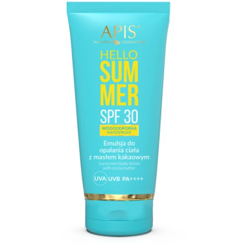 Apis Natural Cosmetics HELLO SUMMER - Losion za Telo za Sunčanje sa Zaštitnim Faktorom SPF 30 i Kakao Puterom 200ml | APIS COSMETICS | Kozmo Cene