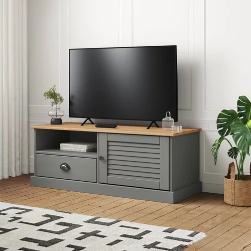 TV ormarić VIGO sivi 106 x 40 x 40 cm od masivne borovine