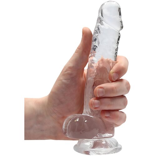 REALROCK Realistic Dildo with Balls 7&amp;quot; 17 cm Transparent Slike
