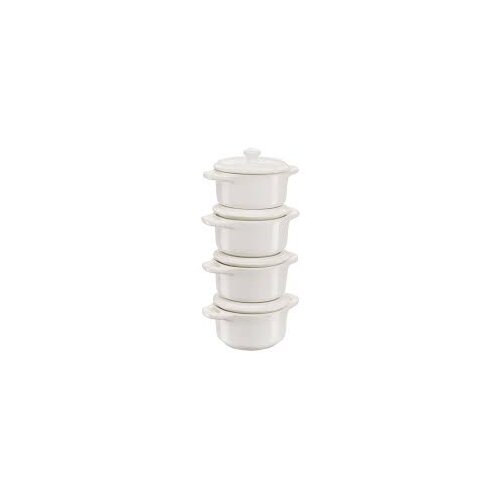 Staub Mini Cocotte Set 4-tlg. rund, Keramik, elfenbein-wei&amp;szlig; Slike