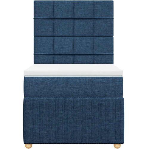  Krevet s oprugama i madracem plavi 100 x 200 cm od tkanine Slike
