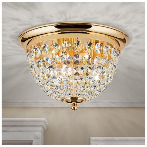 Orion dlu 1840/35 - kristalno plafonsko svetlo, 3x E27/40W/230V, prečnik 35 cm, zlatno Cene