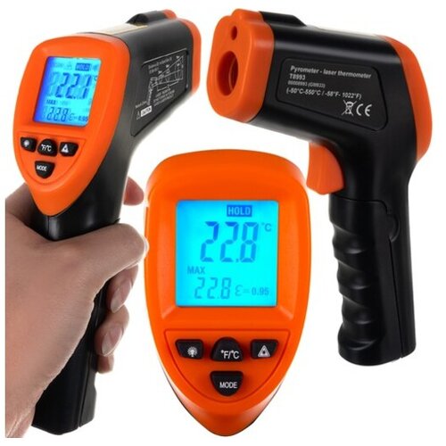 Bigstren lCD osvetljen digitalni laserski termometer do 550° Cene
