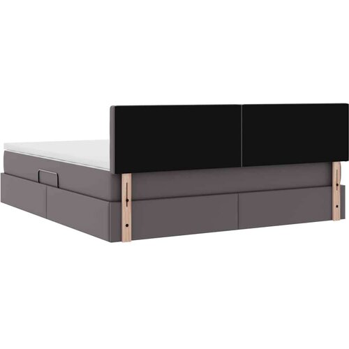  Krevet s od storage s madracem Siva 180 x 200 cm Lažna koža Slike