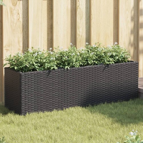 vidaXL Vrtna sadilica s 3 posude crna 105 x 30 x 32 cm od poliratana Cene