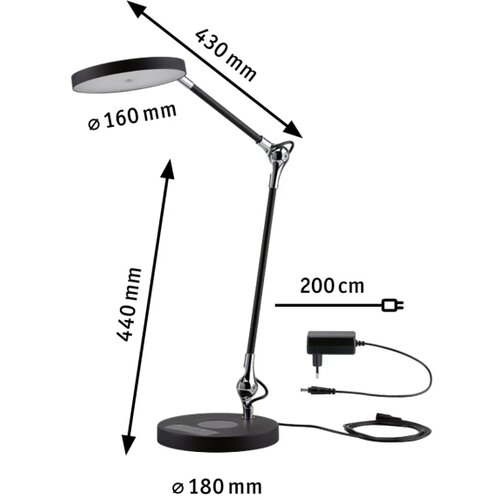 PAULMANN 78010 - LED/11W prigu&amp;scaron;iva stona lampa NUMIS 230V 2700-6500K crna Slike