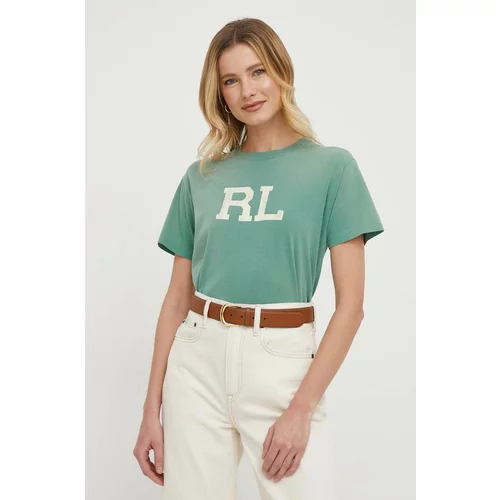 Polo Ralph Lauren Bombažna kratka majica zelena barva