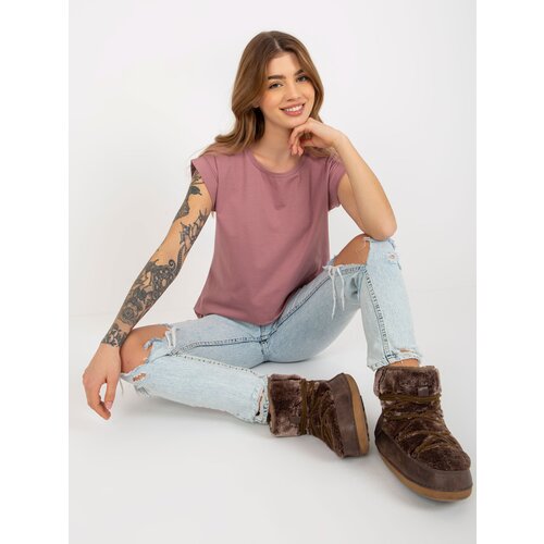 BASIC Feel Good T-shirt-RV-TS-4833.52-dark pink Cene