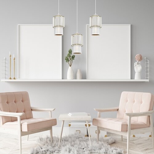  Viseći luster na sajli BLANCO 3xE27/60W/230V bela Slike