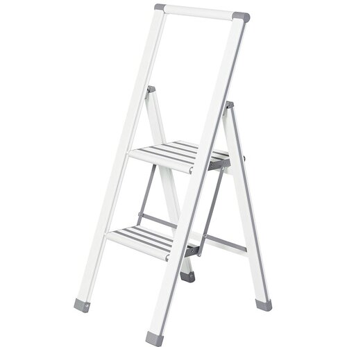 Wenko aluminijasta lestev bela 1+1 (delovna višina: 2,3 m, nosilnost: 150 kg) Cene