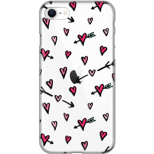 maska Silikonska Print Skin za iPhone 7/8/SE 2020/2022 Heart Pattern Slike