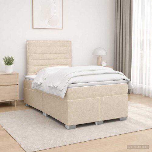  Boxspring krevet s madracem Krem 120 x 190 cm Tkanina Cijene