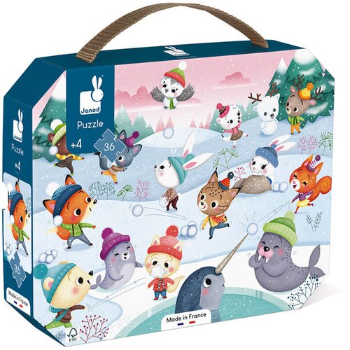 Janod otroški puzzli snow party 36 kosov Cene