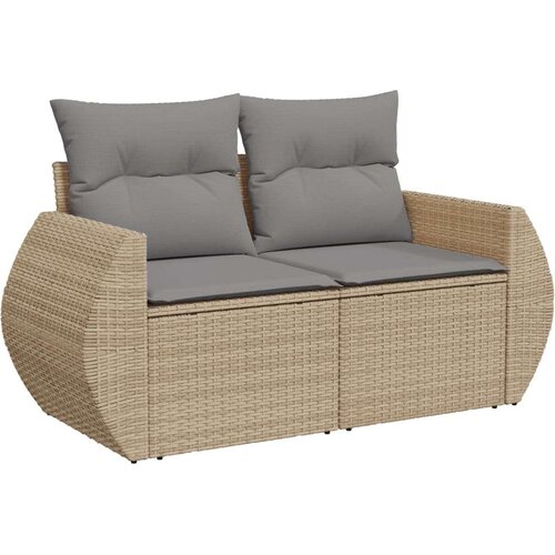 VidaXL 11-dijelni set vrtnih sofa od poliratana s jastucima bež Slike