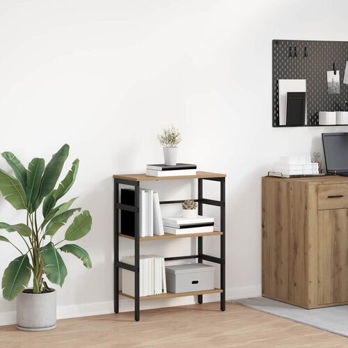 vidaXL Knjižna polica Umetni hrast 60 x 29,5 x 81 cm Konstruiran les Cene