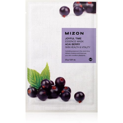 Mizon Joyful Time Acai Berry maska iz platna za posvetlitev in vitalnost kožo 23 g Slike