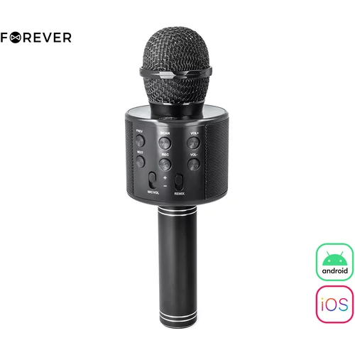 Forever BMS-300 LITE mikrofon & zvočnik, KARAOKE, Bluetooth, microSD, AUX, modulacija glasu, polnilna baterija, črn (Carbon Black), (20994914)