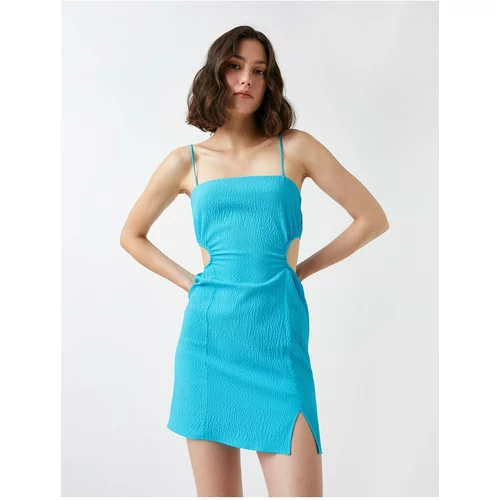 Koton Mini Dress with thin straps and slits at the window detail.