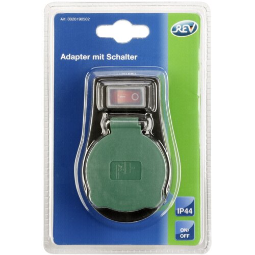 REV Adapter w. switch IP44 black-green Cijene