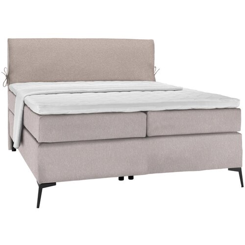Hom`in postelja boxspring 120 cm x 200 cm , tekstil svetlo siva, bež Cene